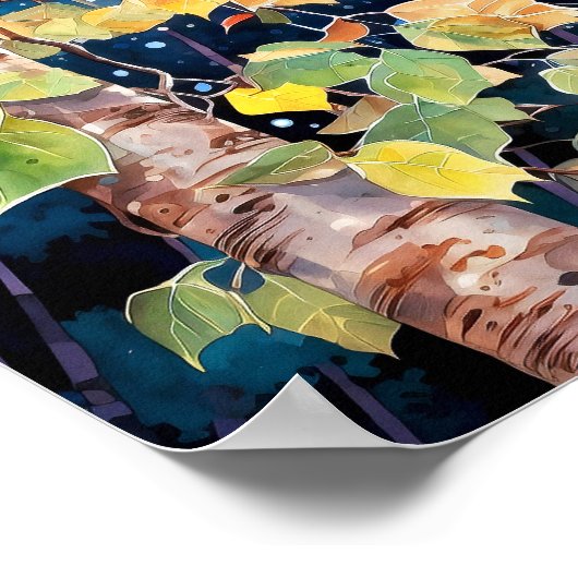 Poster du décor de la forêt de nuit (Coin)