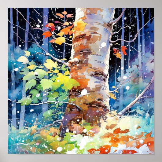 Poster du décor de la forêt de nuit (Devant)