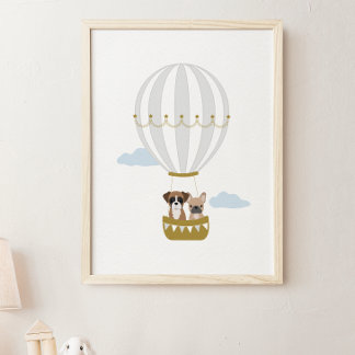 Poster du Décor de la poupée à l'air chaud gris