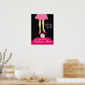 Poster du défilé de mode Jolie chaussures et robe  (Cuisine)