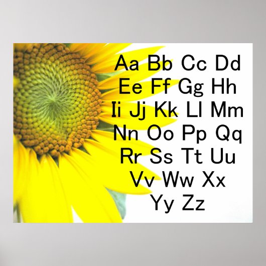 Poster du diagramme alphabétique du tournesol (Devant)