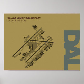Poster du diagramme de l'aéroport de Dallas Love F