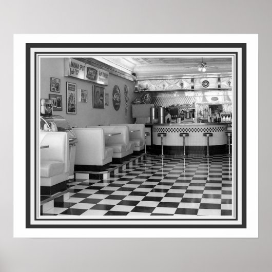 Poster du dîner de B&W Retro 20 x 24 (Devant)