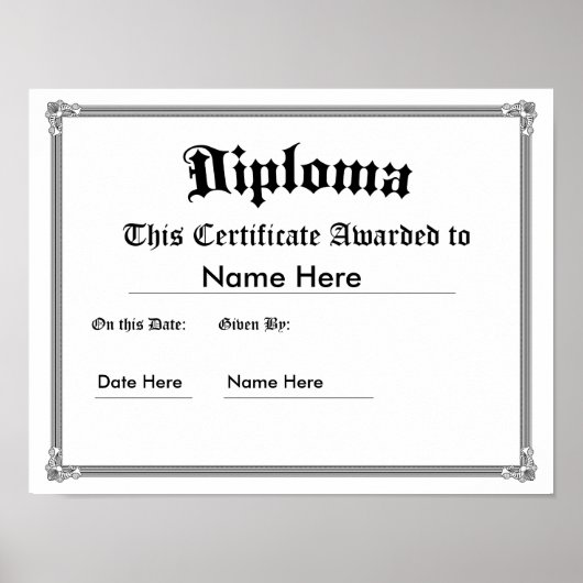 Poster du diplôme imprimé sur mesure (Devant)
