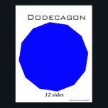 Poster du Dodecagon en Polygon<br><div class="desc">Noms et images d'affiches régulières.Poster de Dodecagon de Polygon</div>