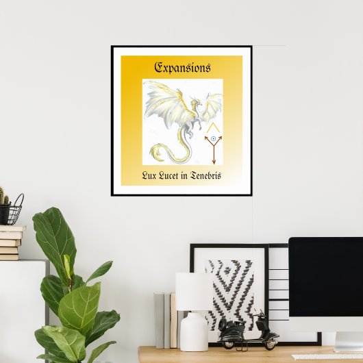 Poster du dragon à ailes blanches (Bureau à domicile)