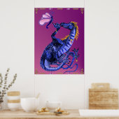 Poster du dragon bleu et du papillon (Cuisine)