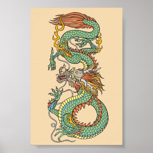 Poster du dragon chinois traditionnel (Devant)