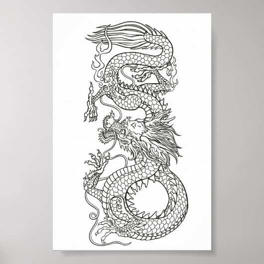 Poster du dragon chinois traditionnel (Devant)