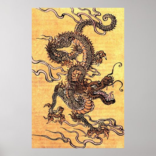 Poster du dragon chinois vintage (Devant)