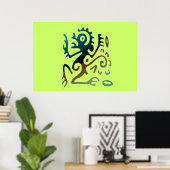 Poster du dragon de tatouage (Bureau à domicile)