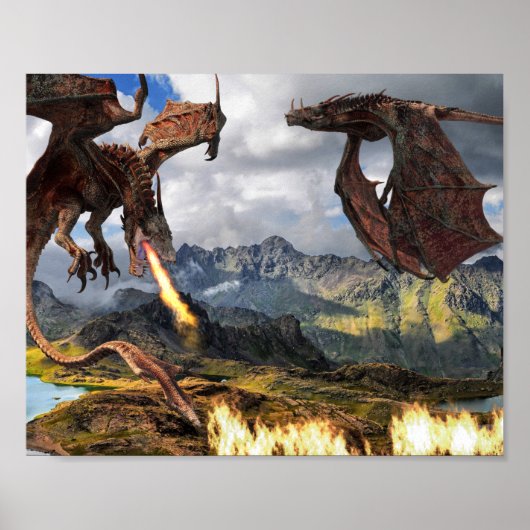 Poster du dragon rouge de wyvern (Devant)