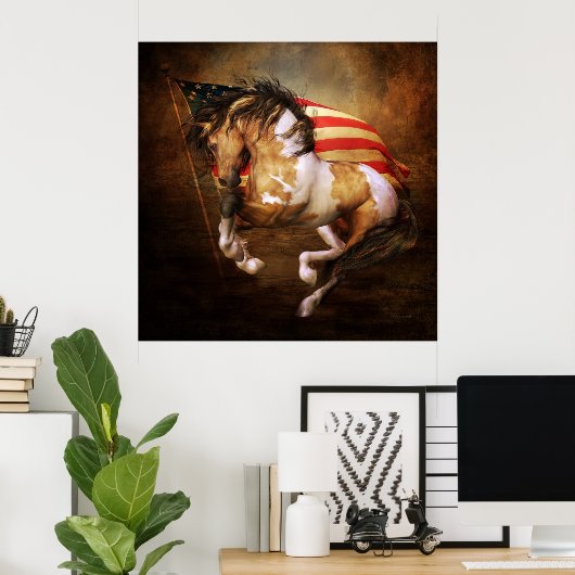 Poster du drapeau américain Freedom Run (Bureau à domicile)