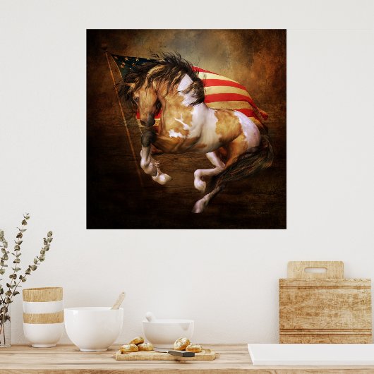 Poster du drapeau américain Freedom Run (Cuisine)