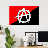 Poster du drapeau anarchiste (Bureau à domicile)