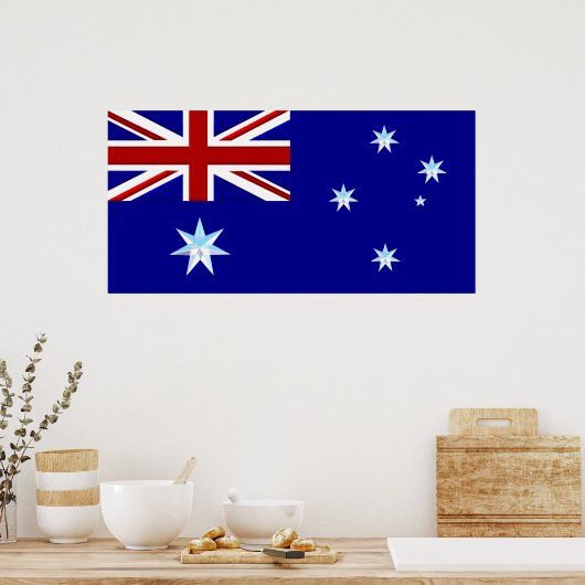 Poster du drapeau australien en Chrome (1) (Cuisine)