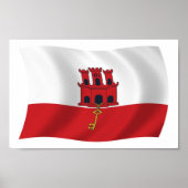 Poster du drapeau de Gibraltar (Devant)