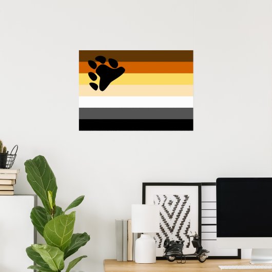Poster du drapeau de la fierté de l'ours (Bureau à domicile)