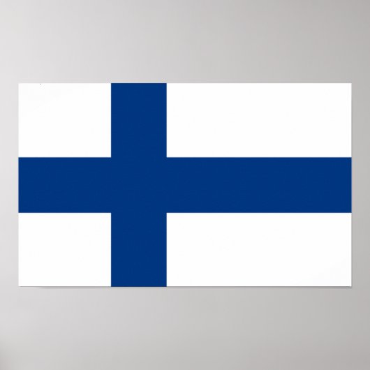 Poster du drapeau de la Finlande (Devant)