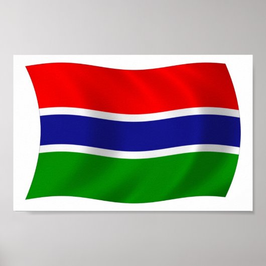 Poster du drapeau de la Gambie (Devant)