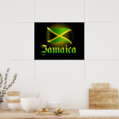Poster du drapeau de la Jamaïque, noir avec jaune (Cuisine)