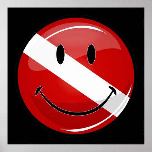 Poster du drapeau de plongeur rond brillant (Devant)