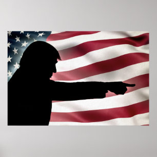 Poster du drapeau de Trump Silhouette