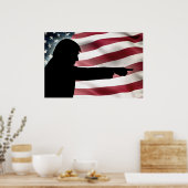 Poster du drapeau de Trump Silhouette (Cuisine)
