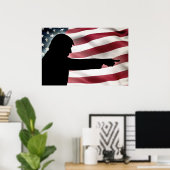 Poster du drapeau de Trump Silhouette (Bureau à domicile)