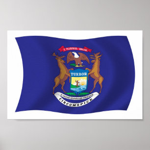 Poster du drapeau du Michigan