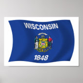 Poster du drapeau du Wisconsin Imprimer (Devant)
