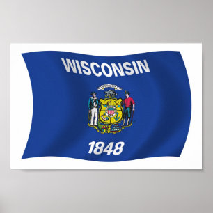Poster du drapeau du Wisconsin Imprimer