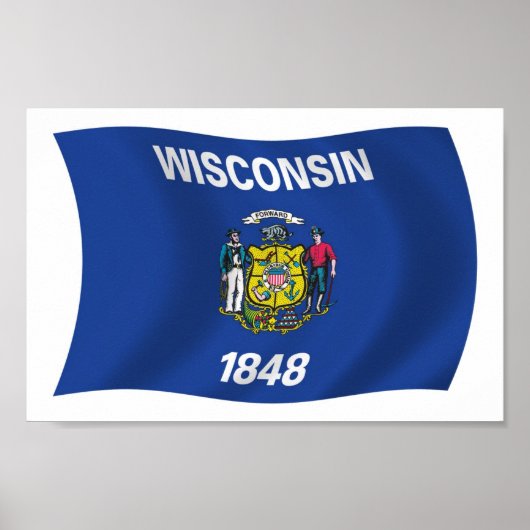Poster du drapeau du Wisconsin Imprimer (Devant)