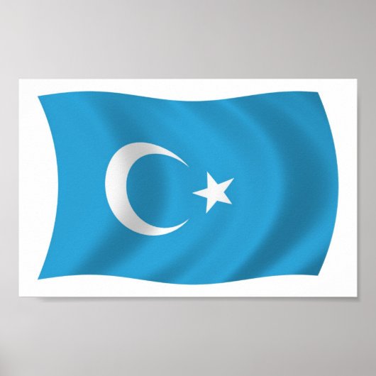 Poster du drapeau du Xinjianj Uigur (Devant)