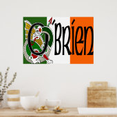 Poster du drapeau irlandais O'Brien Dragon (Cuisine)