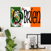 Poster du drapeau irlandais O'Brien Dragon (Bureau à domicile)