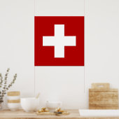 Poster du drapeau suisse en 3D (Cuisine)