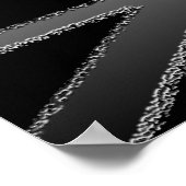 Poster du drapeau Union Jack gris noir et argent (Coin)