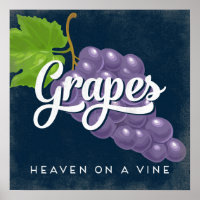 Poster du Étiquette de fruits Vintages de raisins