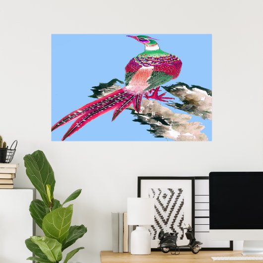 Poster du faisan debout dessin 4 (Bureau à domicile)