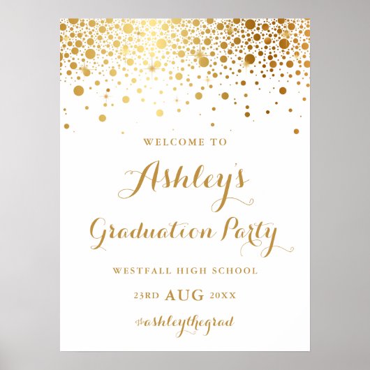 Poster du Faux Gold Foil Confetti Graduation Party (Devant)