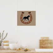 Poster du fer à cheval et du cheval Faux Burlap (Cuisine)