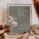 Poster du Fleur sauvage Whimsical Sage Oh Snap<br><div class="desc">Ce poster de Fleur sauvage Whimsical Sage oh snap hashtag est parfait pour votre mariage boho simple et élégant. Les fleurs sauvages minimalistes d'aquarelle vous feront vivre votre vision ! Le design de jolies fleurs blanches et dorées, avec des touches de violet et de jaune, complètera votre rêve de mariage...</div>