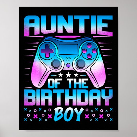 Poster Du garçon d'anniversaire - Jeu vidéo d'anniversair (Devant)