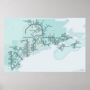 Poster du golfe du Maine 20 x 30