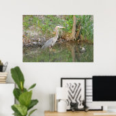 Poster du Grand Héron Bleu Woodland (Bureau à domicile)