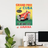 Poster Du Grand Prix De Cuba 1958 (Bureau à domicile)