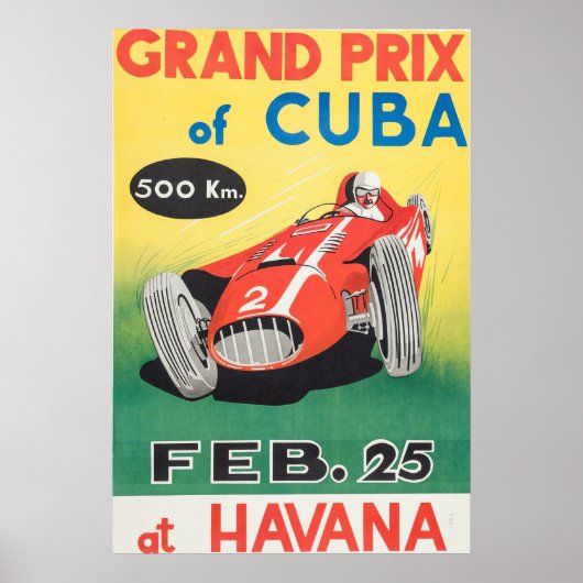 Poster Du Grand Prix De Cuba 1958 (Devant)