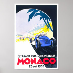 Poster du Grand Prix de Monaco 1933