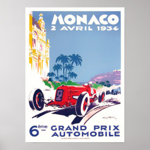 Poster du Grand Prix de Monaco 1934